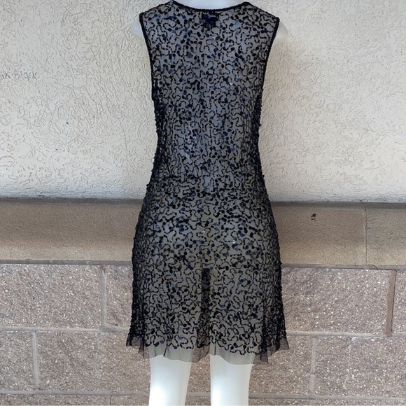 Wet Seal Black Sleeveless Sequins Mini Overlay Dress Size L - Picture 5 of 10